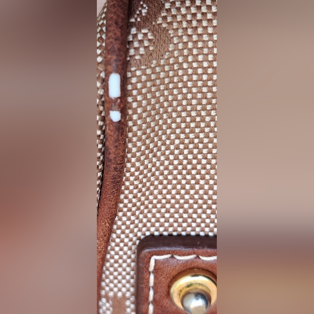 Vintage Dooney & Bourke Tan and Brown Logo Satchel - Picture 9 of 16